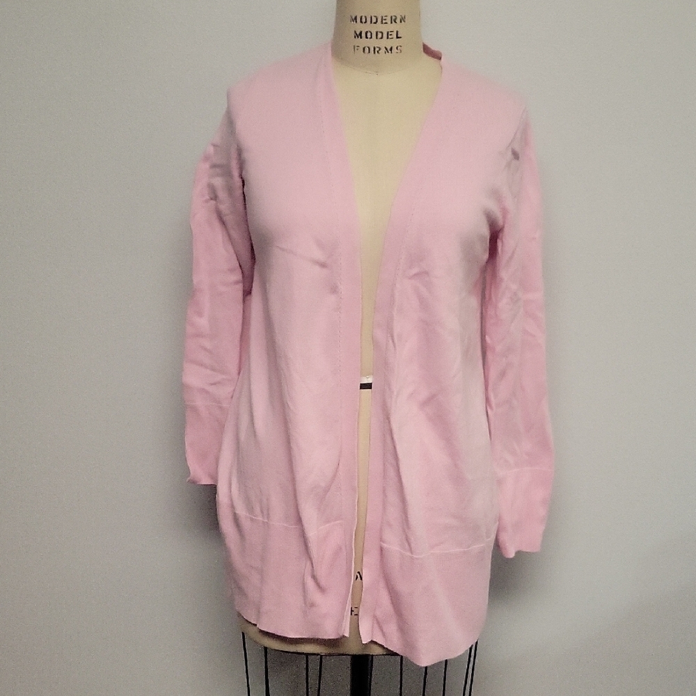 Talbots Light Pink Open-Front Cardigan
